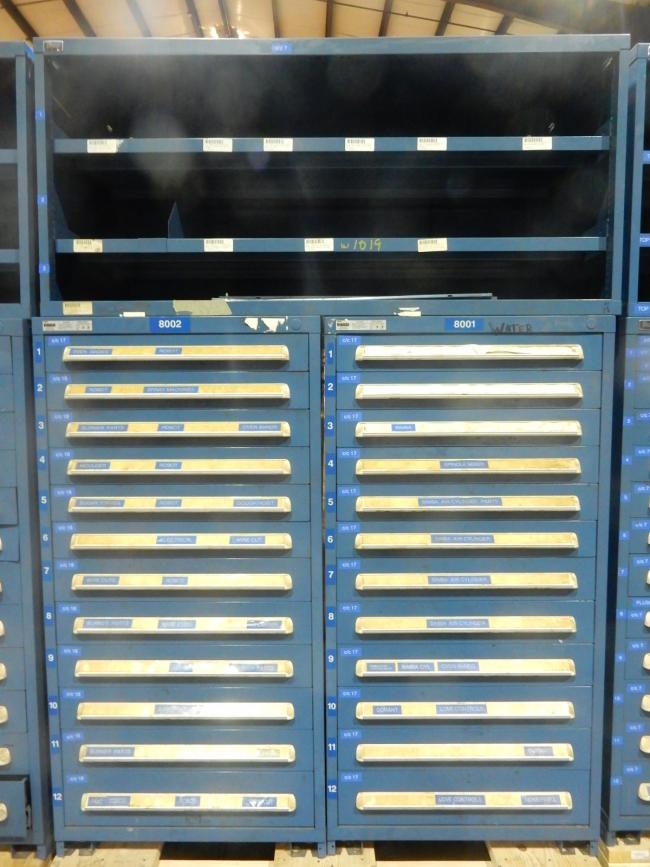 Stanley Vidmar Storage for sale! Vidmar SEP3047AL 12 drawer with top shelf