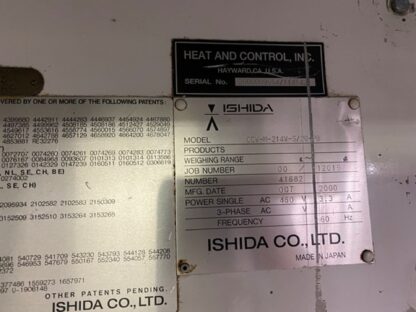 Ishida Heat and Control Combination Weigher m Model scale