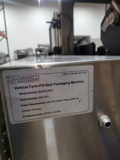 Matrix Packaging Machinery Elete DS 13 VFFS
