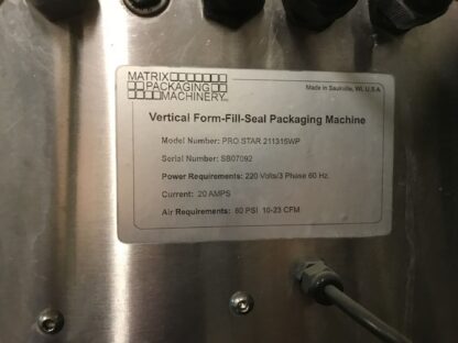Matrix Packaging Machinery Prostar211315WP